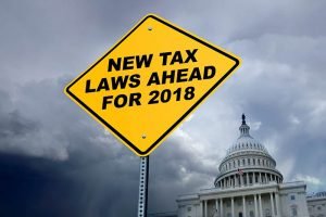 New Tax Laws Ahead Sign In Front Of Capitol Building