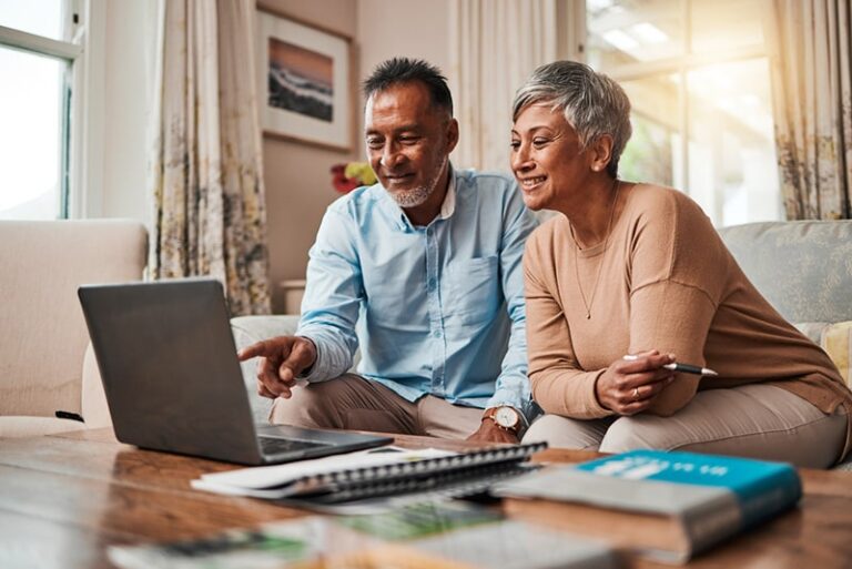 Couple reviewing their financial plan