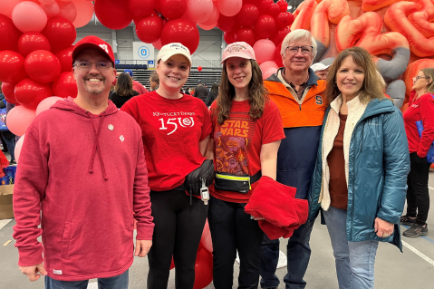 team photo at 2026 Syracuse heart walk in SRC arena at OCC